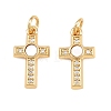 Brass Micro Pave Clear Cubic Zirconia Pendants CU-CBA9482-05G-03-1