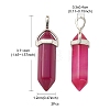 2Pcs Natural Agate Dyed Double Terminated Pointed Pendants G-YW0002-05E-5