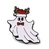 Christmas Theme Ghost with Deer Hat Enamel Pins JEWB-M043-06D-1