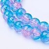 1Strand Two Tone Transparent Crackle Glass Round Beads Strands X-CCG-Q001-6mm-19-1