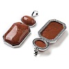 Natural Red Jasper Human Body Shaped Pendants G-P552-03P-08-2