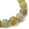 Frosted Natural TaiWan Jade Round Beaded Stretch Bracelets for Women Men BJEW-JB11478-03-4