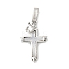 Brass Pave Natural White Shell Pendants KK-S522-01F-P-1
