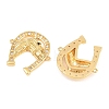 Brass Micro Pave Clear Cubic Zirconia Connector Charms ZIRC-F148-06G-2