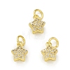 Rack Plating Brass Micro Pave Clear Cubic Zirconia Charms KK-C011-56G-3