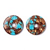 Assembled Natural Bronzite and Synthetic Turquoise Pendants G-K317-E02-2