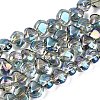Electroplate Transparent Glass Beads Strands EGLA-Q133-01A-08-1