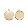 Ion Plating(IP) 304 Stainless Steel Pendant Cabochon Settings LS-STAS-G127-13-14mm-G-1
