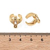 C-Shaped with Rectangle Brass Micro Pave Clear Cubic Zirconia Cuff Earrings EJEW-L316-01G-06-5