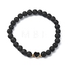 Natural Lava Rock Round Beaded Bracelets BJEW-JB09881-07-1