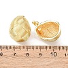 Woven Oval Brass Stud Earrings EJEW-D351-06G-3