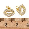 Rack Plating Brass Micro Pave Clear Cubic Zirconia Charms KK-U030-03G-3