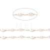 ABS Plastic Pearl Rhombus Beaded Chains CHC-K012-07G-2