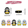 10Pcs 5 Colors Penguin Food Grade Eco-Friendly Silicone Beads SIL-GO0001-13-2