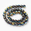 Electroplated Non-magnetic Synthetic Hematite Beads Strands G-P408-A-2mm-2