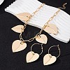 Alloy Heart Charm Necklaces & Hoop Earring Sets for Women WG0FBAA-01-4