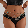 Bohemian Alloy with Teardrop Resin Charm Tassel Waist Chains for Women FS-WGCBA85-01-2