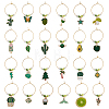 24Pcs 24 Style Summer Green Theme Alloy Enamel Wine Glass Charms AJEW-BC0003-92-1
