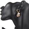 Abalone Shell Pendant Necklace & Hoop Earrings with Shell Pearl & Natural Freshwater Pearls SJEW-JS01379-01-4