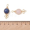 7Pcs 7 Colors Natural Mixed Gemstone Herringbone Wire-Wrapped Pendants PALLOY-JF05188-4