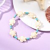 Synthetic Turquoise & Brass Beads Stretch  Bracelets for Women Men BJEW-JB13876-01-1