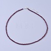 Natural Garnet Beaded Necklaces NJEW-K114-C-A04-1