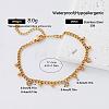 304 Stainless Steel Pave Clear Cubic Zirconia Charm Bracelets for Women EP0929-5-1