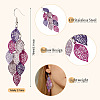 2 Pairs 430 Stainless Steel Leaf Dangle Earrings EJEW-TA0001-83E-4