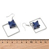 Rhombus Brass Dangle Earrings EJEW-D360-01P-10-5