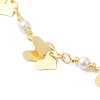 Brass Heart & ABS Plastic Imitation Pearl Beaded Link Chain Necklaces for Women NJEW-G100-03G-2