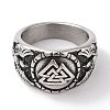 Viking 304 Stainless Steel Valknut Rings RJEW-U005-17D-AS-2