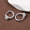 Star 925 Sterling Silver Micro Pave Clear Cubic Zirconia Hoop Earrings EJEW-K317-07P-2
