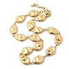 316L Surgical Stainless Steel Textured Flat Teardrop Link Chain Necklaces NJEW-D297-03G-4