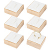 6Pcs Bamboo Single Ring Display Stands with PU Leather/Velvet Mat RDIS-CL0001-01A-7