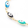 Brass Enamel Evil Eye Link Bracelets BJEW-JB06020-2