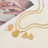 Stainless Steel Teardrop Necklace & Earrings & Ring Sets for Women EE9030-1