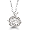 Platinum Brass Cage Pendant Necklaces PW-WG37135-26-1