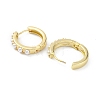 Circle Ring Rack Plating Brass Plastic Pearl Bead Hoop Earrings for Women EJEW-K245-19G-2