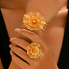 Luxury Iron Bridal 3D Flower Bangles & Rings for Women HI9521-4
