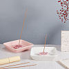 2Pcs Square Handmade Porcelain Jewelry Plate & 2Pcs Sakura Flower Ceramic Incense Burners AJEW-CP0005-53-4