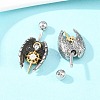 316 Stainless Steel Pave Clear Cubic Zirconia Curved Barbell Dangle Belly Rings AJEW-C044-02-2