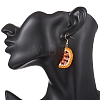 304 Stainless Steel Orange Dangle Earrings EJEW-MZ00653-2