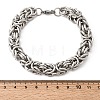 201 Stainless Steel Byzantine Chains Chain Bracelets for Women Men STAS-T077-18P-5