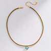 304 Stainless Glass Hexagon Pendant Waxed Cord Necklaces for Women WG86E7E-03-1