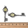 Key Brass Gemstone Big Pendants KK-D361-01AS-3