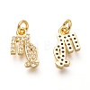 Brass Micro Pave Clear Cubic Zirconia Pendants ZIRC-P081-G05-RS-2