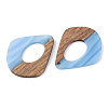 Opaque Resin & Walnut Wood Pendants RESI-S389-016A-C01-2