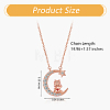 Chinese Zodiac Necklace Ox Necklace 925 Sterling Silver Rose Gold Cattle on the Moon Pendant Charm Necklace Zircon Moon and Star Necklace Cute Animal Jewelry Gifts for Women JN1090B-2