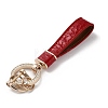 Microfiber & Zinc Alloy & Crystal Rhinestone Keychain KEYC-G062-01F-4