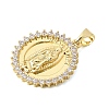 Brass Micro Pave Clear Cubic Zirconia Pendants KK-Z150-22G-05-2